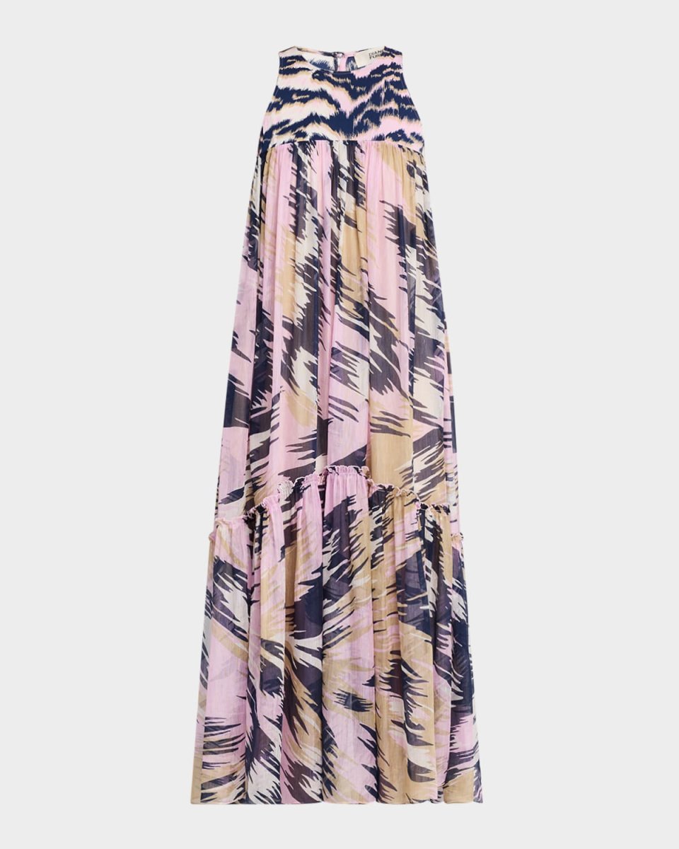 Melisse Abstract-Print Trapeze Maxi Dress